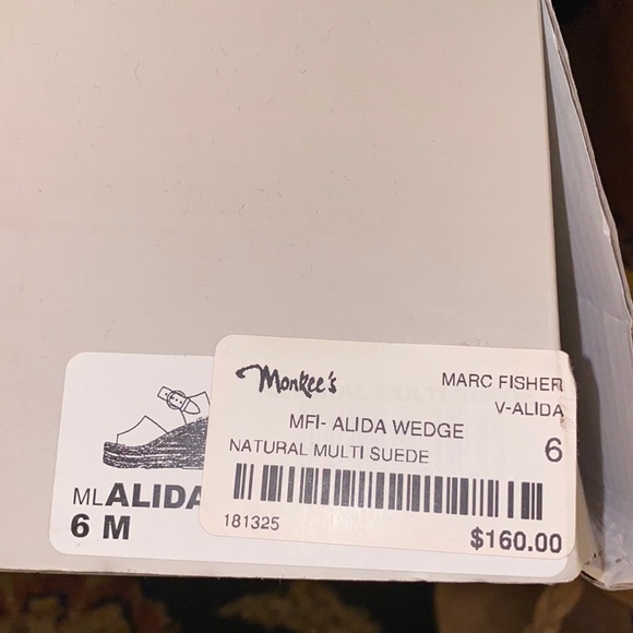 Marc Fisher Natural Multi Suede Wedges - Picture 3 of 4